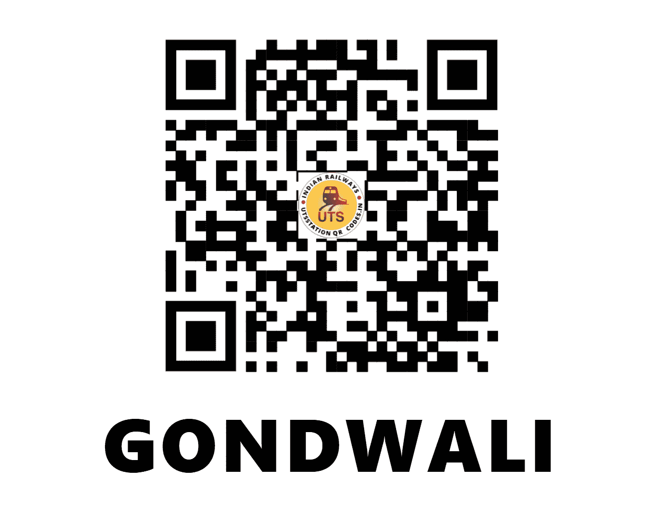 UTS QR Code for GONDWALI - GNDI - WC (MADHYA PRADESH)